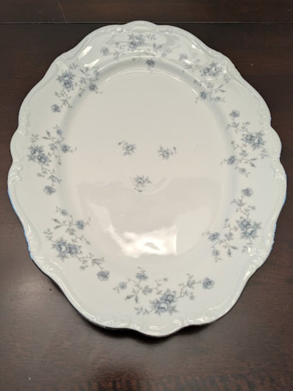 Oval Serving Platter - Johann Haviland "Blue Garland" China 12"